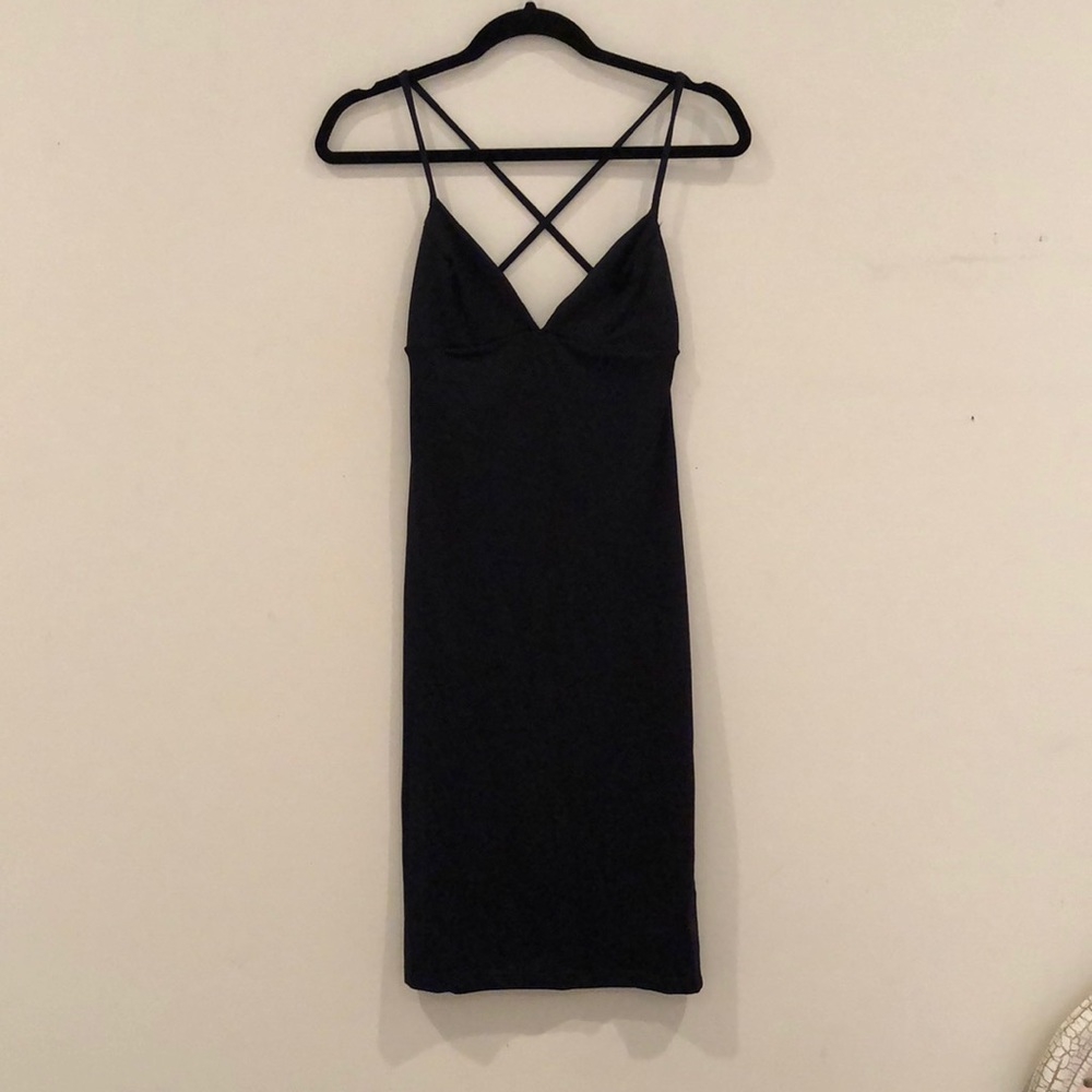 black midi dress